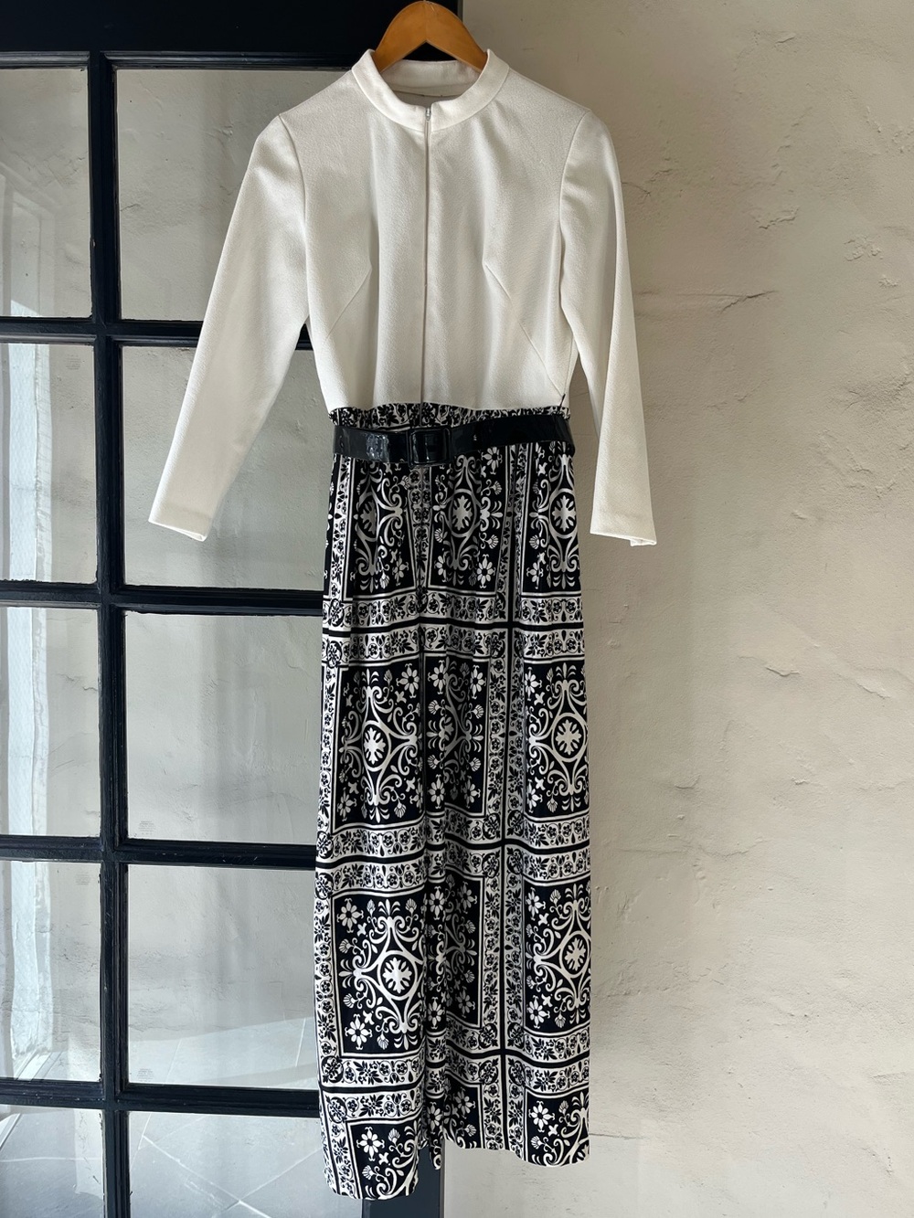 Lovely Mod 60’s 70’s Vintage Black & White Maxi Dress